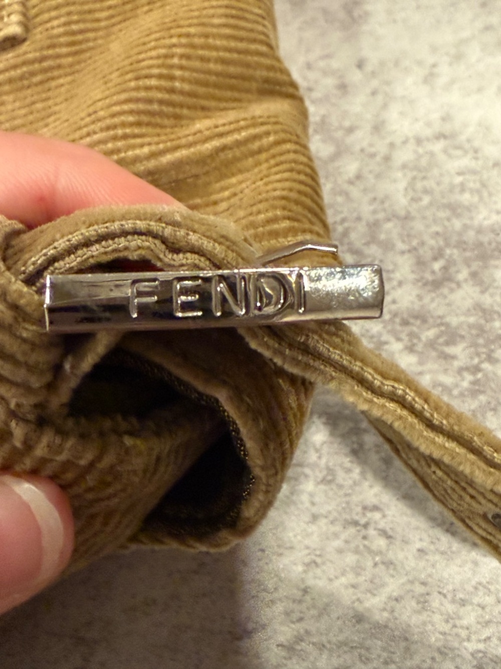 Vintage Fendi Baguette Corduroy Shoulder Bag - Picture 8 of 12